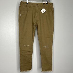 Fairplay men's khaki ripped chinos -